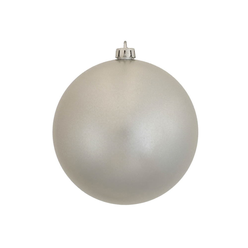 Silver Candy UV Drilled Cap Ball Ornament, 10 in.