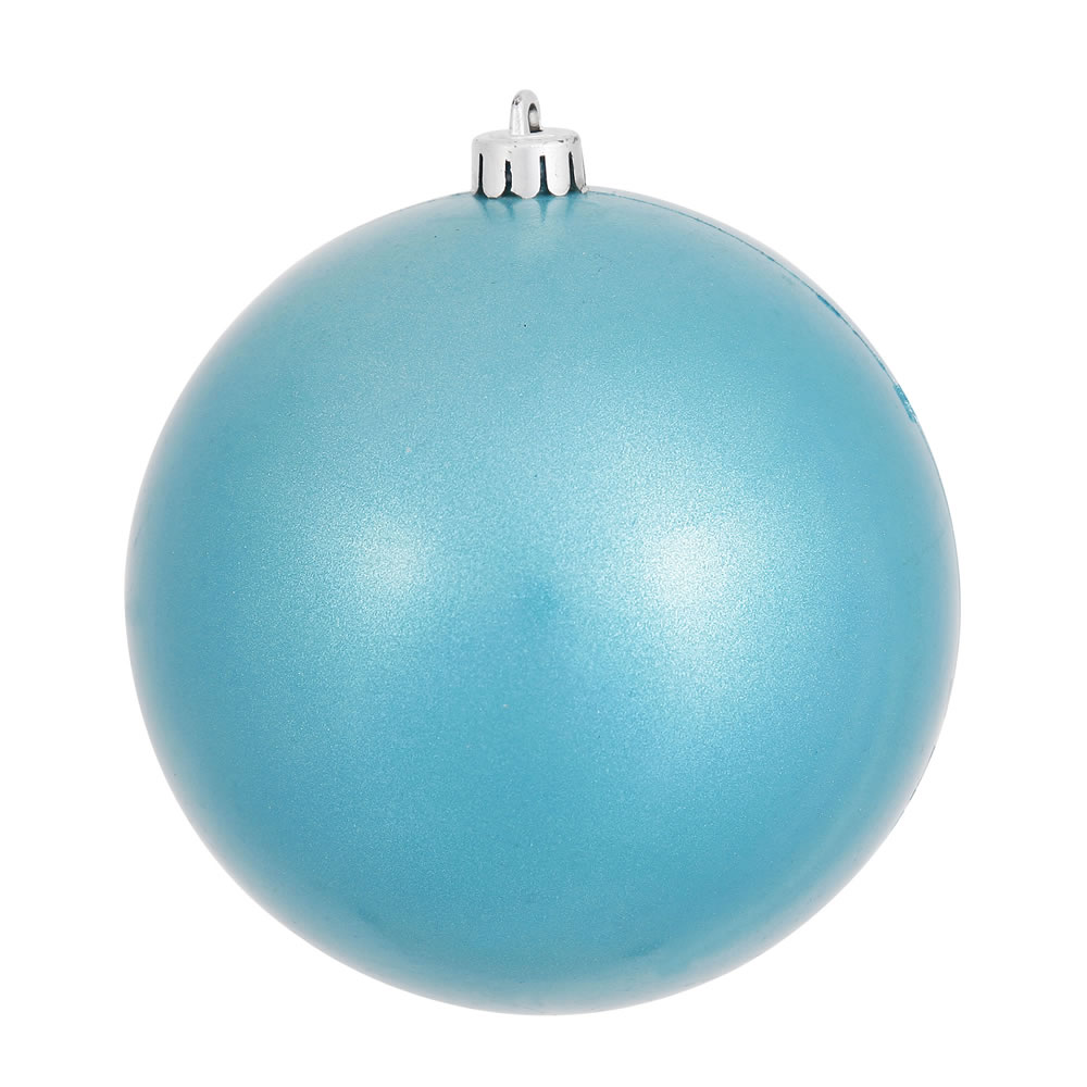 Turquoise Candy UV Drilled Cap Ball Ornament - 12 in.