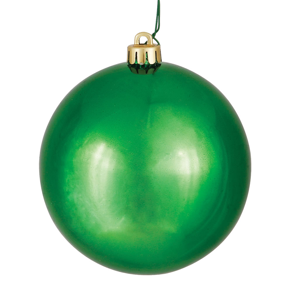 Green Shiny Ball Ornament, 2.4 in. - 60 per Box