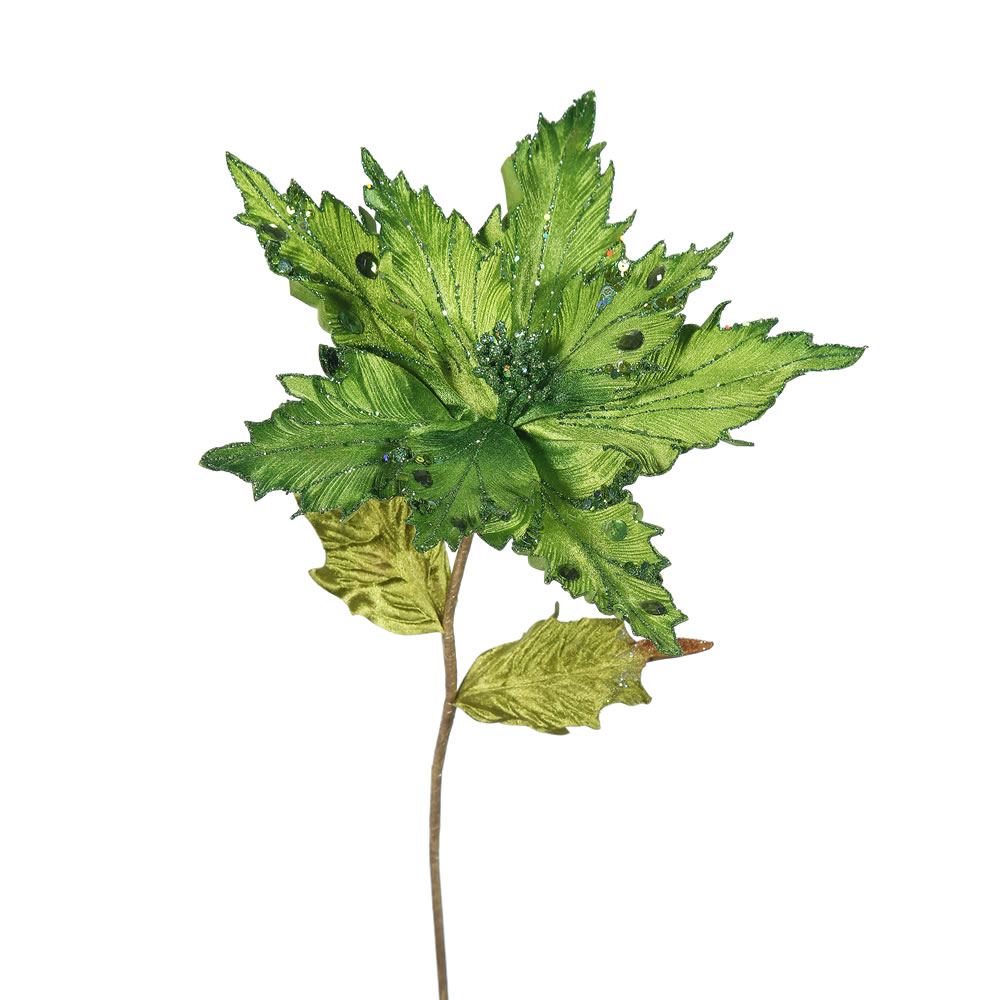 Lime Poinsettia Flower Stem - 26 & 13 in.