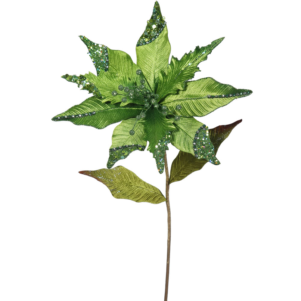 Lime Poinsettia Flower Stem, 26 & 12 in.
