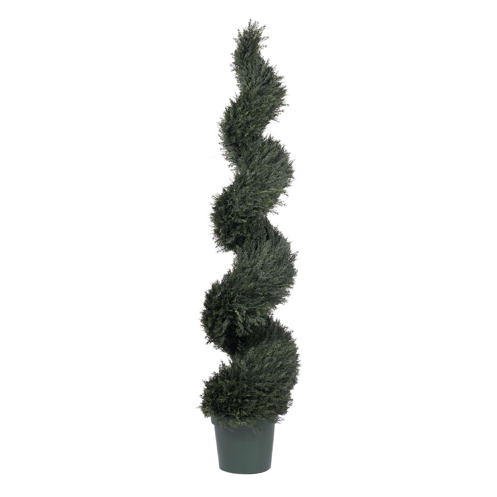 Picture of Vickerman T160272 UV Pond Cypress Spiral Everyday Topiary with 3552 LVS - 72 in.
