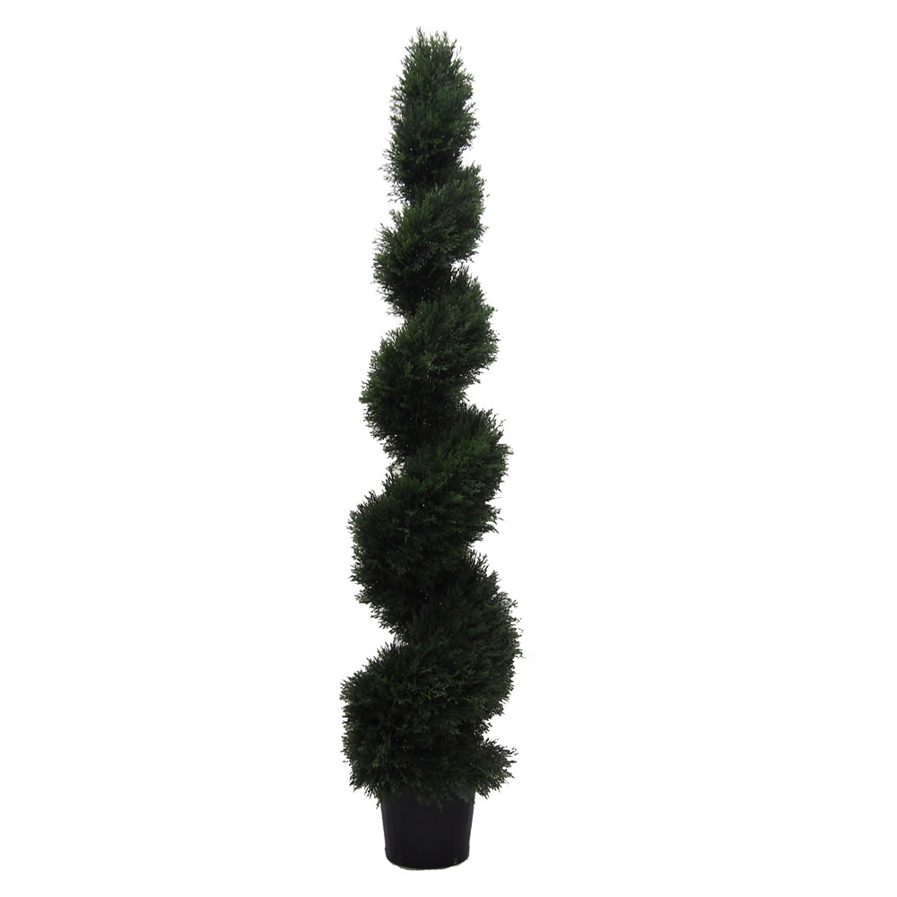 Picture of Vickerman TP170572 UV Cedar Spiral Everyday Topiary on Pot - 6 ft.