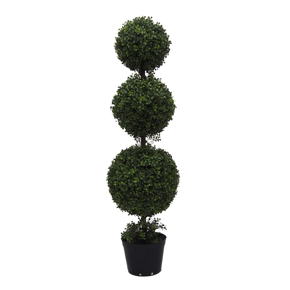Picture of Vickerman TP170748 UV Boxwood Triple Ball Everyday Topiary with Pot - 4 ft.
