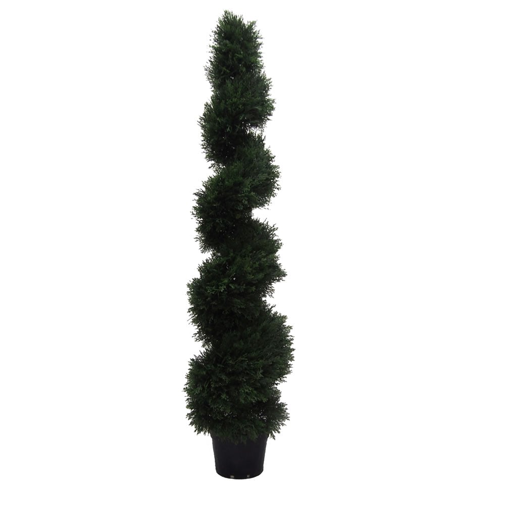 Picture of Vickerman TP170560 UV Cedar Spiral Everyday Topiary on Pot - 5 ft.