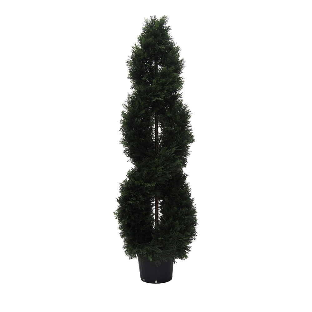 Picture of Vickerman TP171060 UV Cedar Double Spiral Everyday Topiary - 5 ft.