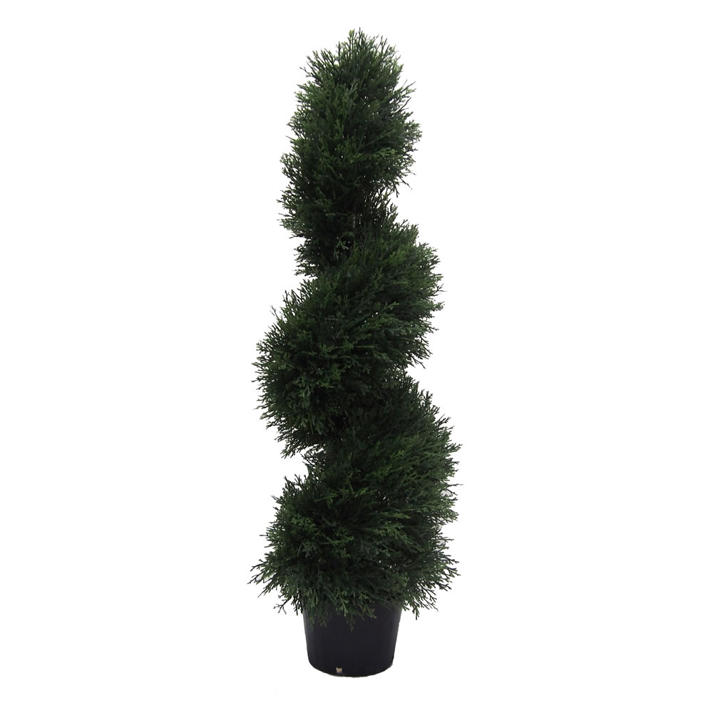 Picture of Vickerman TP170536 UV Cedar Spiral Everyday Topiary on Pot - 3 ft.