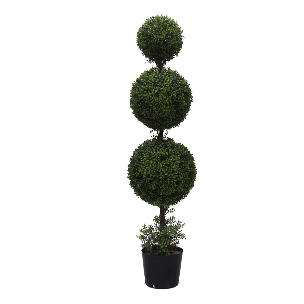 Picture of Vickerman TP170760 UV Boxwood Triple Ball Everyday Topiary with Pot - 5 ft.