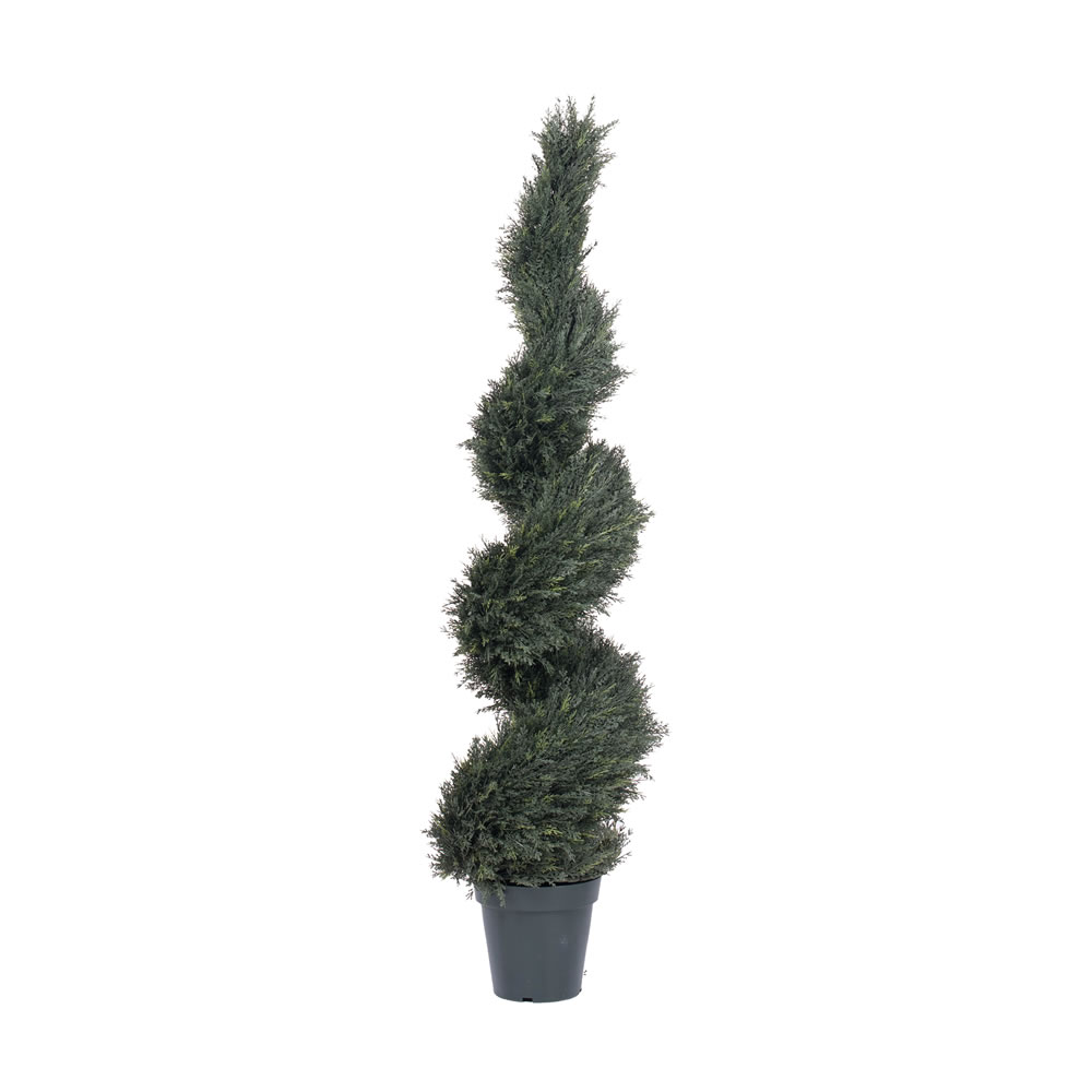 Picture of Vickerman T160263 UV Pond Cypress Spiral Everyday Topiary with 2856 LVS - 63 in.