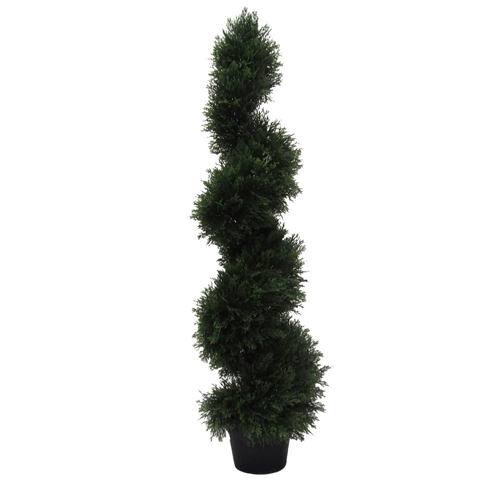 Picture of Vickerman TP170548 UV Cedar Spiral Everyday Topiary on Pot - 4 ft.