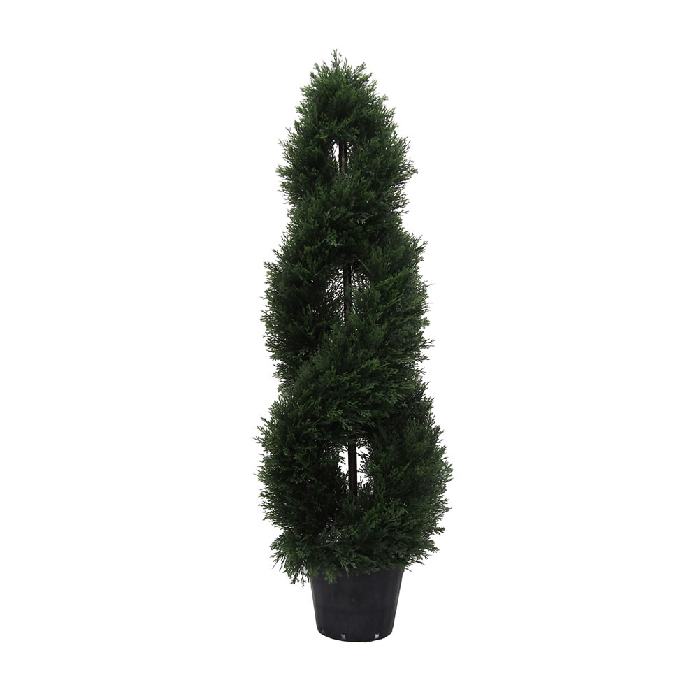 Picture of Vickerman TP171048 UV Cedar Double Spiral Everyday Topiary - 4 ft.