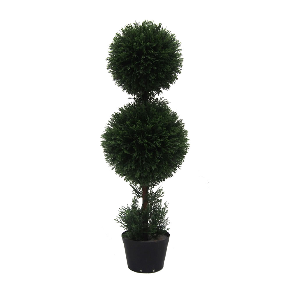 Picture of Vickerman TP170836 UV Cedar Dbl Balls Everyday Topiary in Pot - 3 ft.
