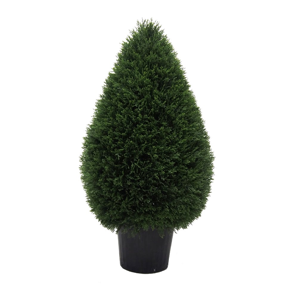 Picture of Vickerman TP171636 UV CedarTeardrop Shaped Everyday Topiary in Pot - 36 in.