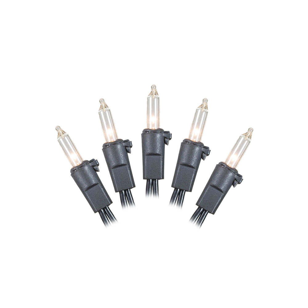 Black Wire End Connecting Lock 4 in. Spacing 33 ft. Long Light Set with Clear Lights