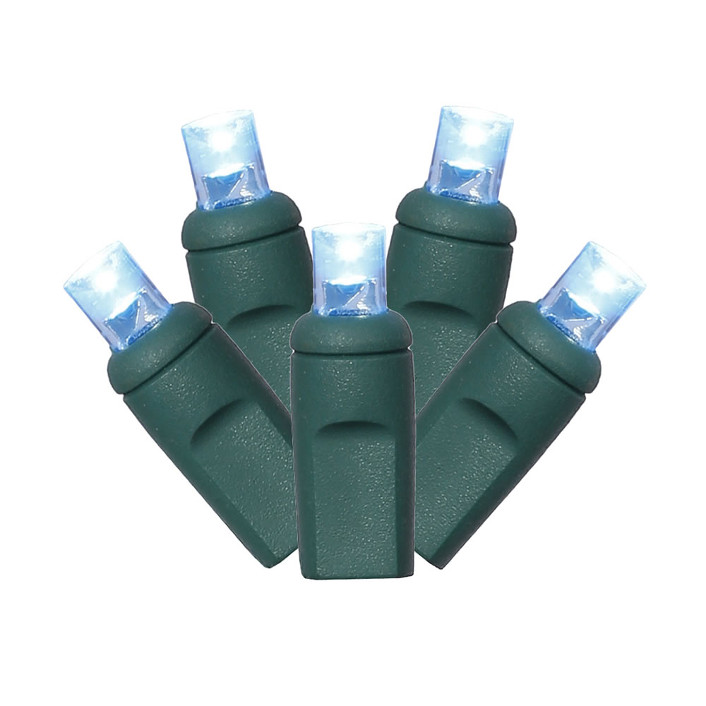 LED Wide Angle Green Wire End Connecting 6 in. Spacing 25 ft. Long Light Set with Teal Lights