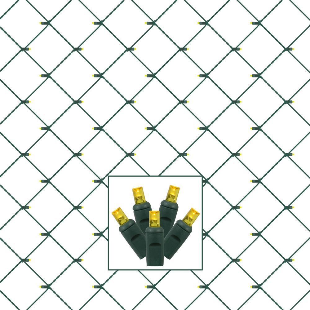 Green Wire Wide Angle Net Light Set with Gold LED Lights - 4 x 6 ft.