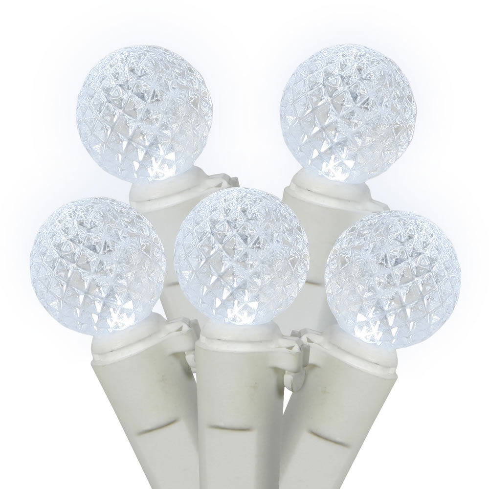 LED White Wire G12 End Connecting 4 in. Spacing 34 ft. Long Light Set with Cool White Lights