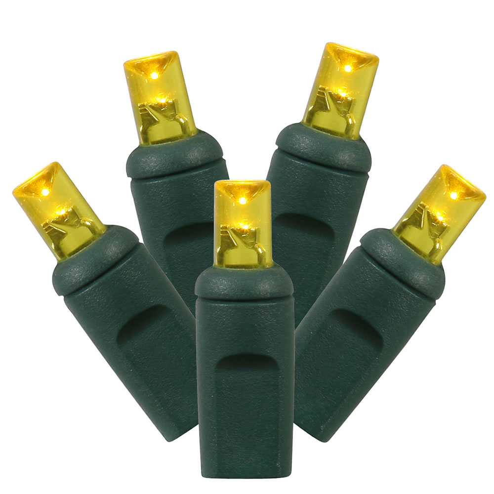 X6G6507PBG LED Green Wire End Connecting 6 in. Spacing 25 ft. Long Light Set with Yellow Lights