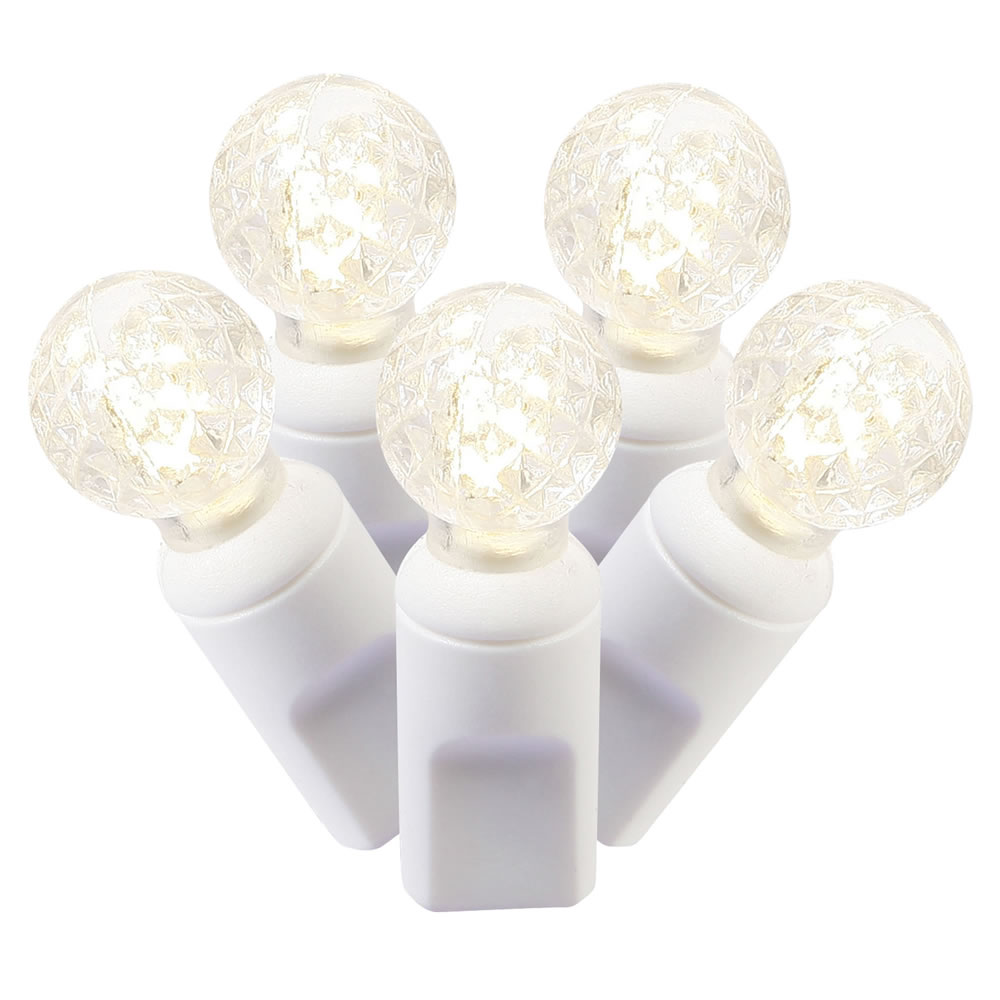 LED White Wire G12 End Connecting 25 ft. Long Light Set with Warm White Lights