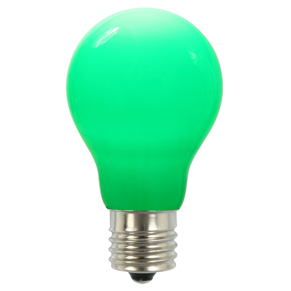 XA19C04 A19 Ceramic E26 Nickel Base LED Replacement Bulbs with Green Lights -Case of  25