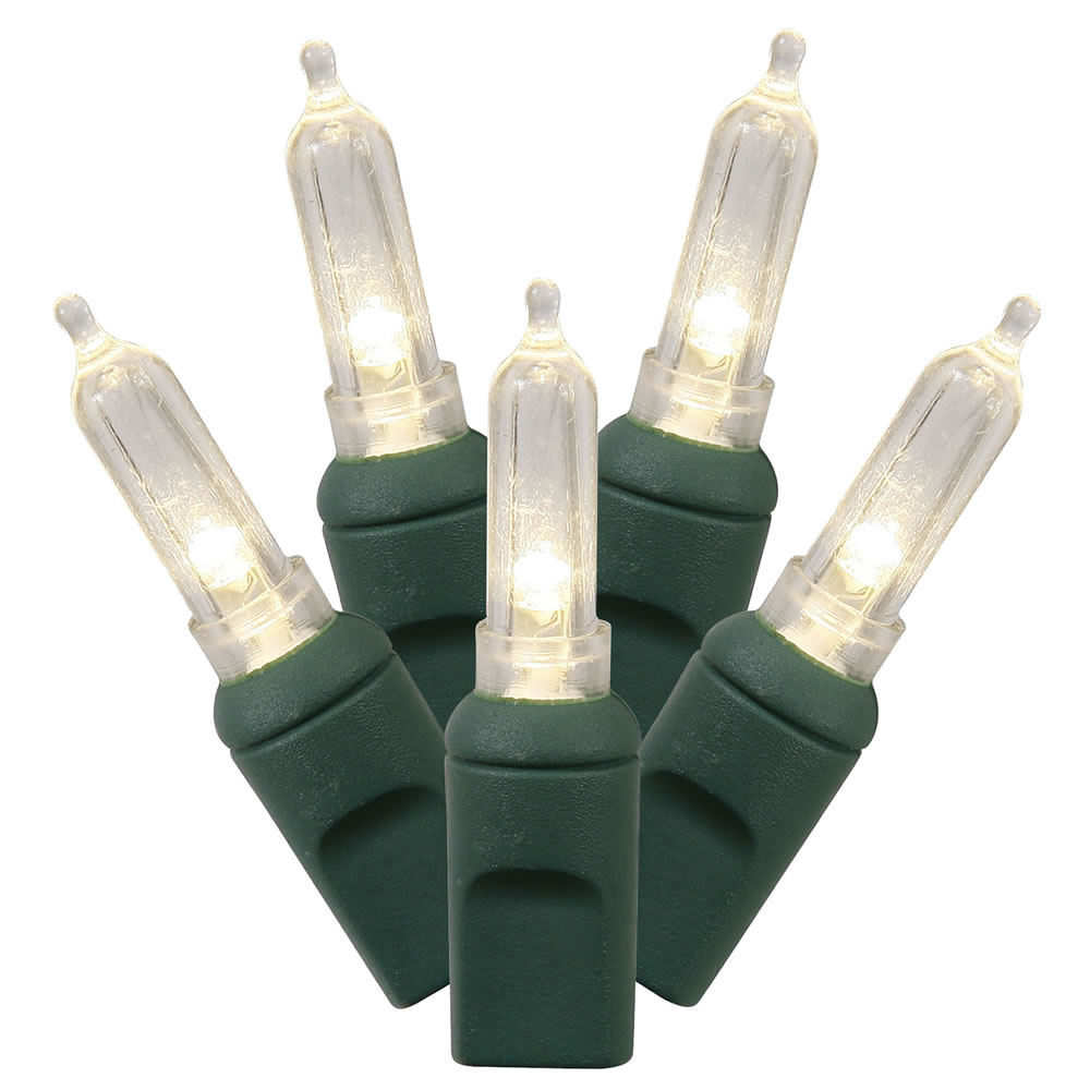 LED Green Wire Italian End Connecting 6 in. Spacing 25 ft. Long Light Set with Warm White Lights