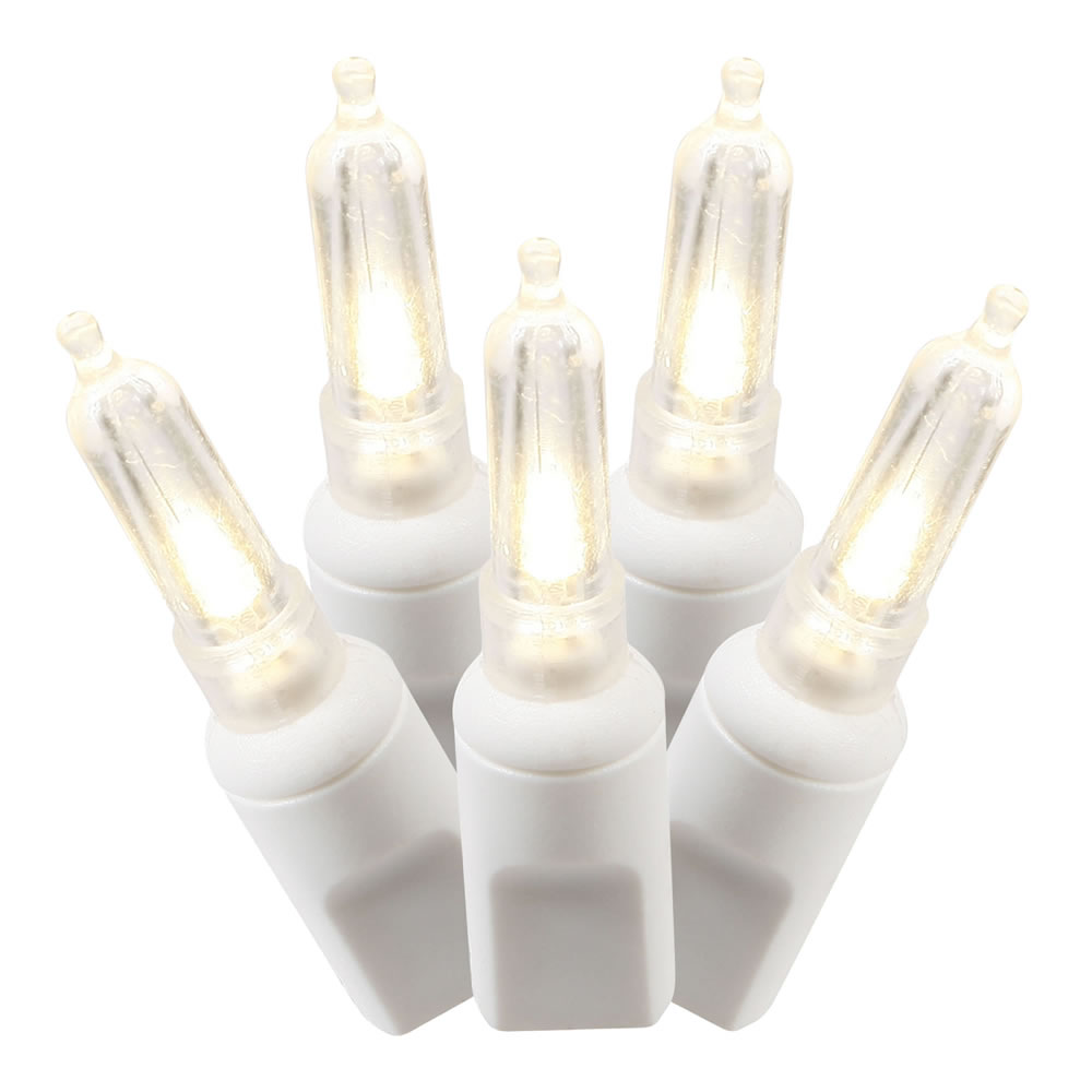 LED White Wire Italian End Connecting 25 ft. Long Light Set with Warm White Lights in Poly Bag