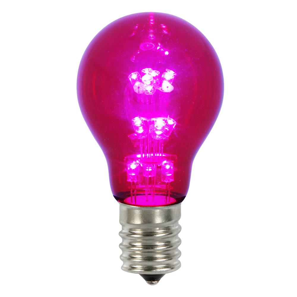 XA19T16 A19 Transparent E26 Nickel Base LED Replacement Bulbs with Purple Lights -Case of  25