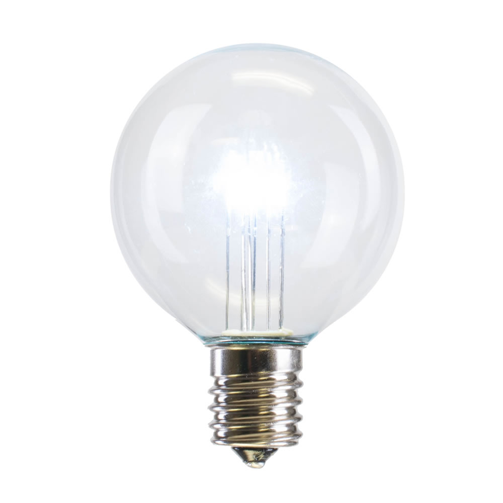 G50 Transparent E17 Nickel Base LED Replacement Bulbs with Cool White Lights