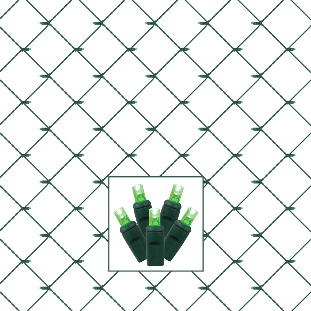 Green Wire Wide Angle Net Light Set with Green LED Lights - 4 x 6 ft.