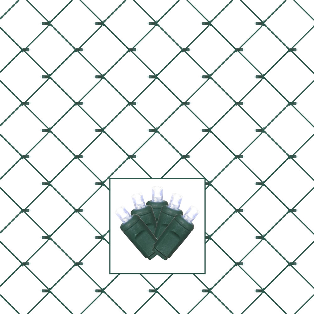 X4G4615CSA Green Wire Wide Angle UV Plastic Net Light Set with Cool White LED Lights - 4 x 6 ft.