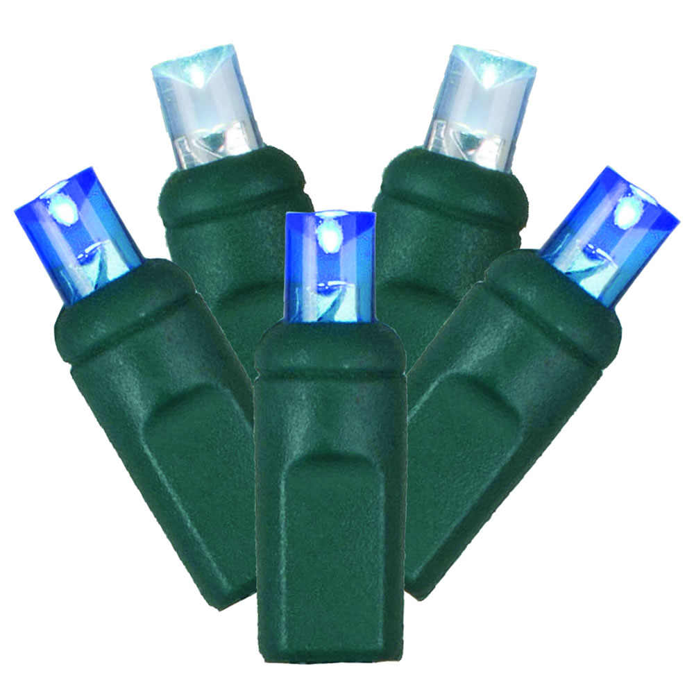 X6G6522 LED Green Wire End Connecting 6 in. Spacing 25 ft. Long Light Set with Blue, White Lights