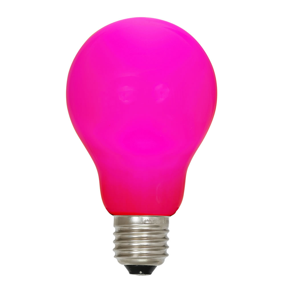 XA19C09 A19 Ceramic E26 Nickel Base LED Replacement Bulbs with Pink Lights -Case of  25