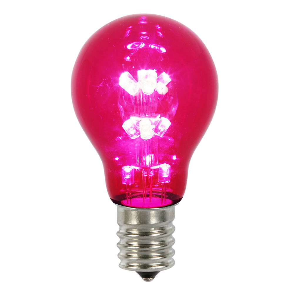 XA19T19 A19 Transparent E26 Nickel Base LED Replacement Bulbs with Pink Lights -Case of  25