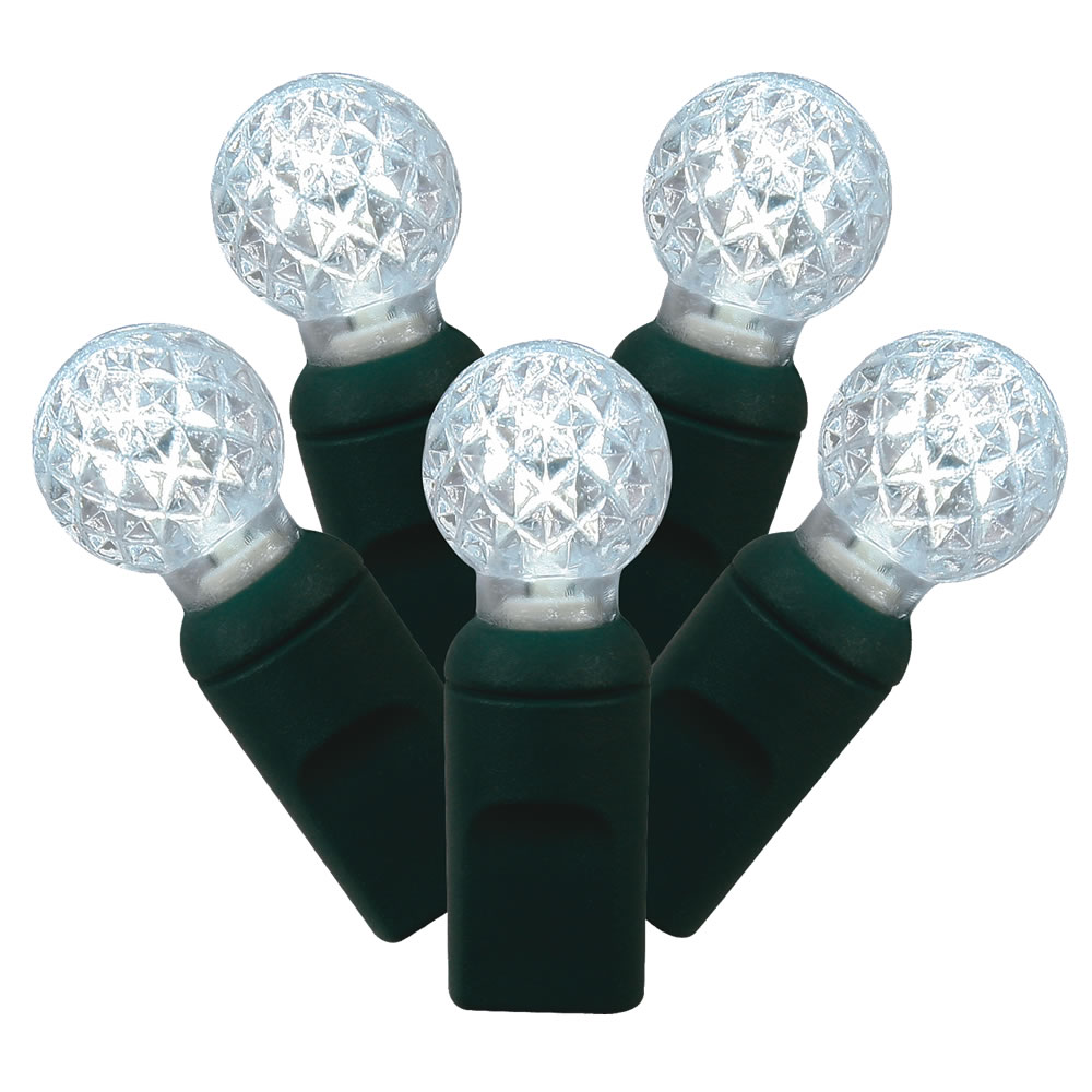 Picture of Vickerman X4G9109 LED Green Wire G12 Berry End Connecting 4 in. Spacing 34 ft. Long Light Set with Pure White Lights