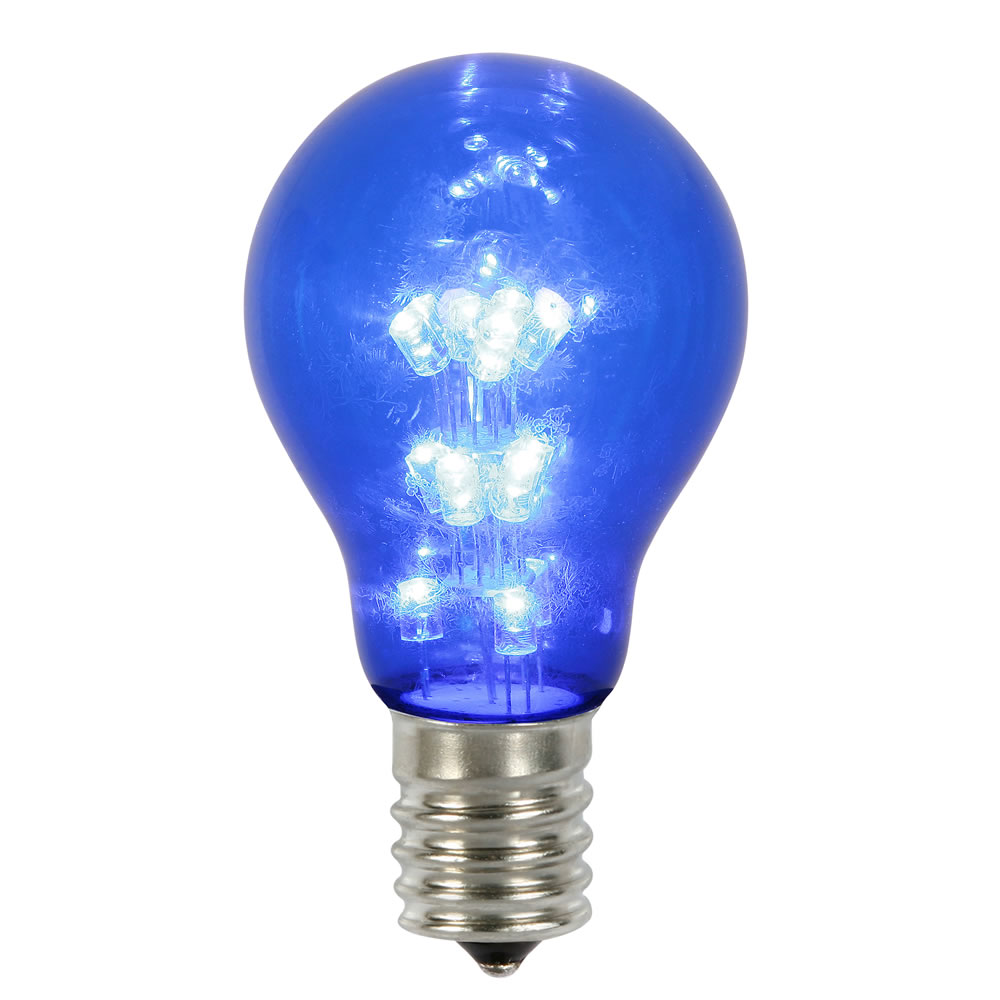 XA19T12 A19 Transparent E26 Nickel Base LED Replacement Bulbs with Blue Lights -Case of  25