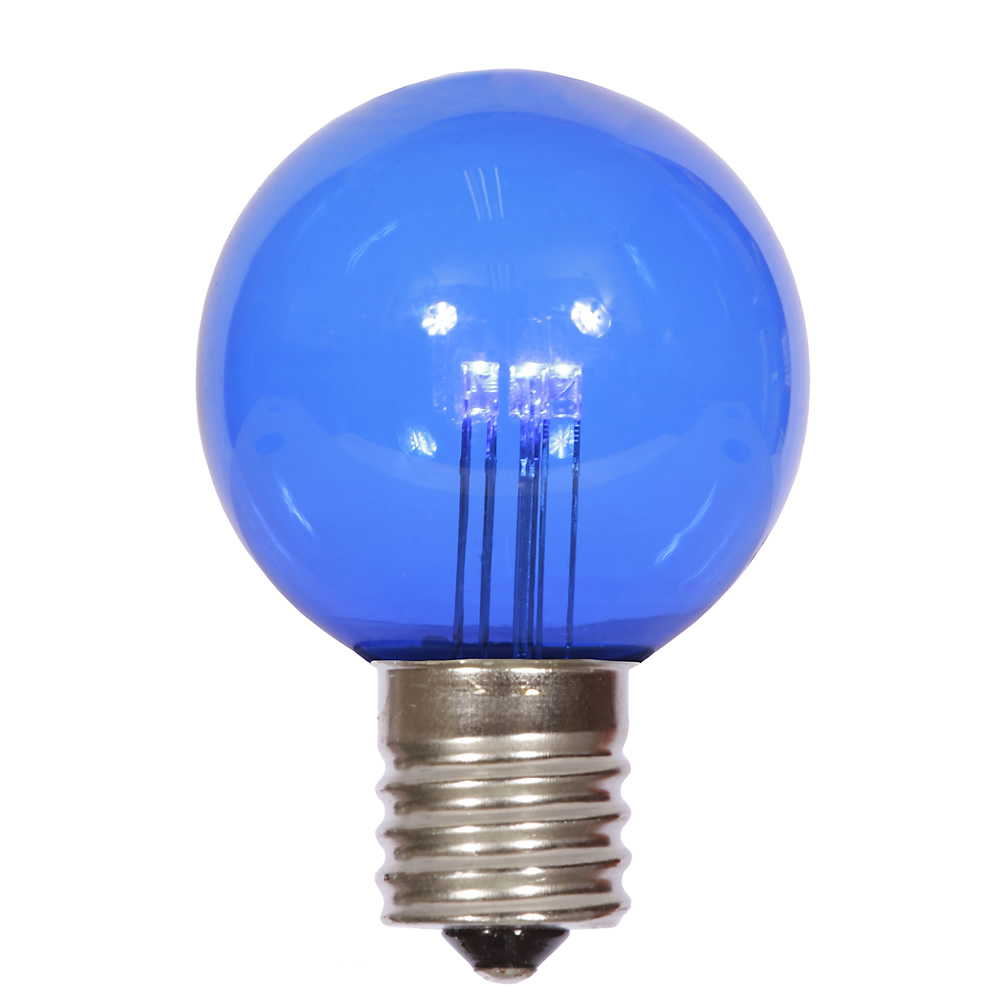 XG50T12 G50 Transparent E17 Nickel Base LED Replacement Bulbs with Blue Lights