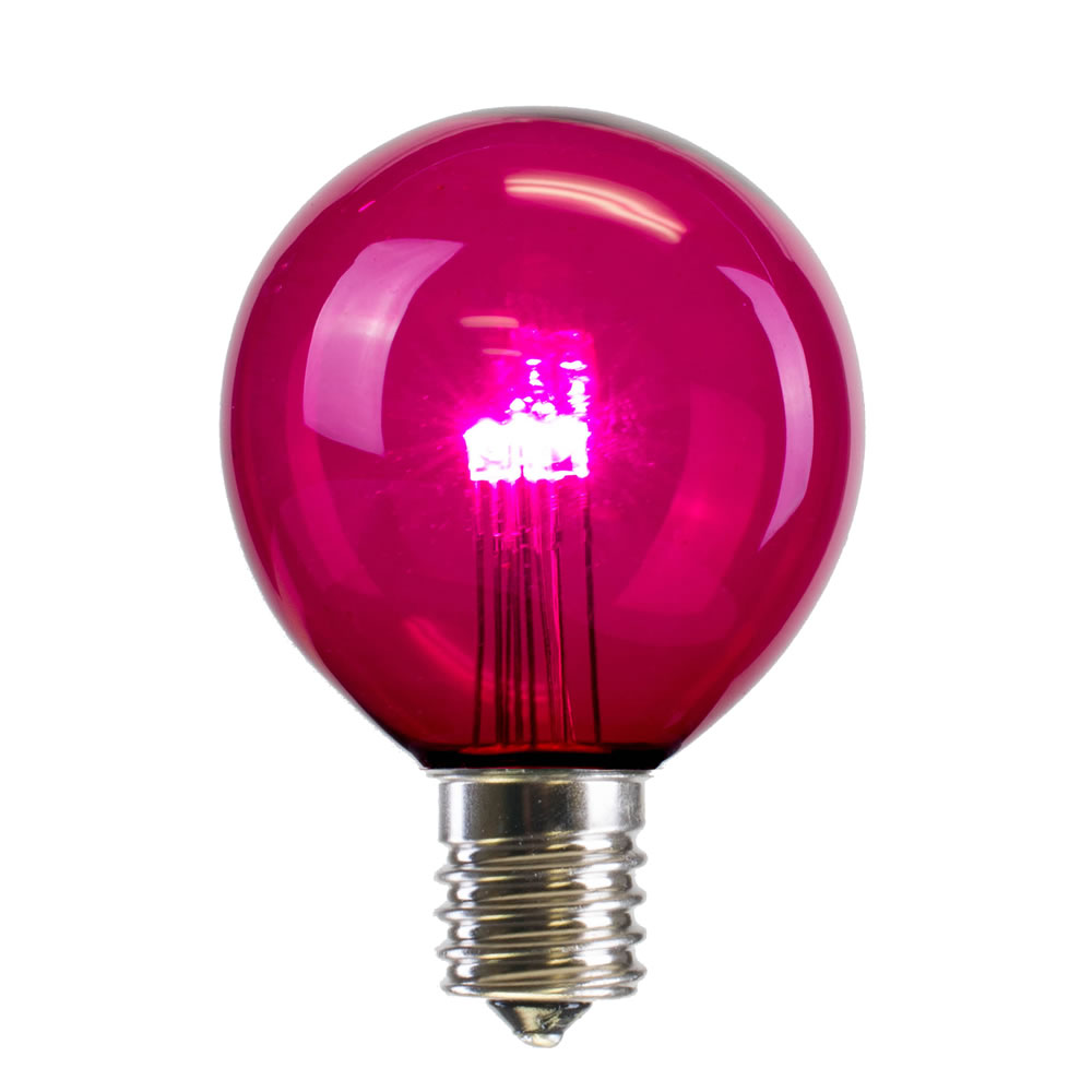 G50 Transparent E17 Nickel Base LED Replacement Bulbs with Pink Lights
