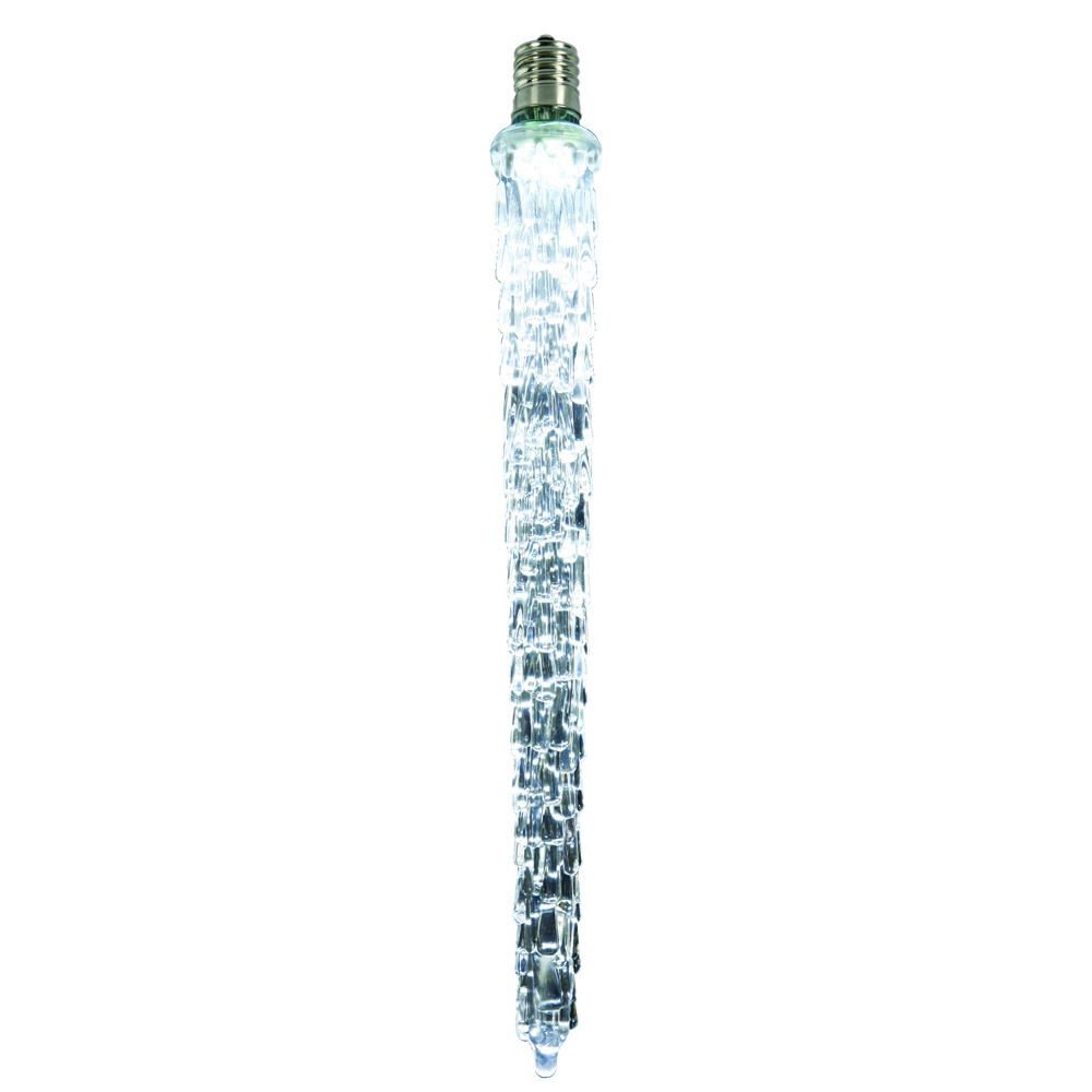 E17 Falling Icicle Bulb with Cool White LED Lights - 18 in.