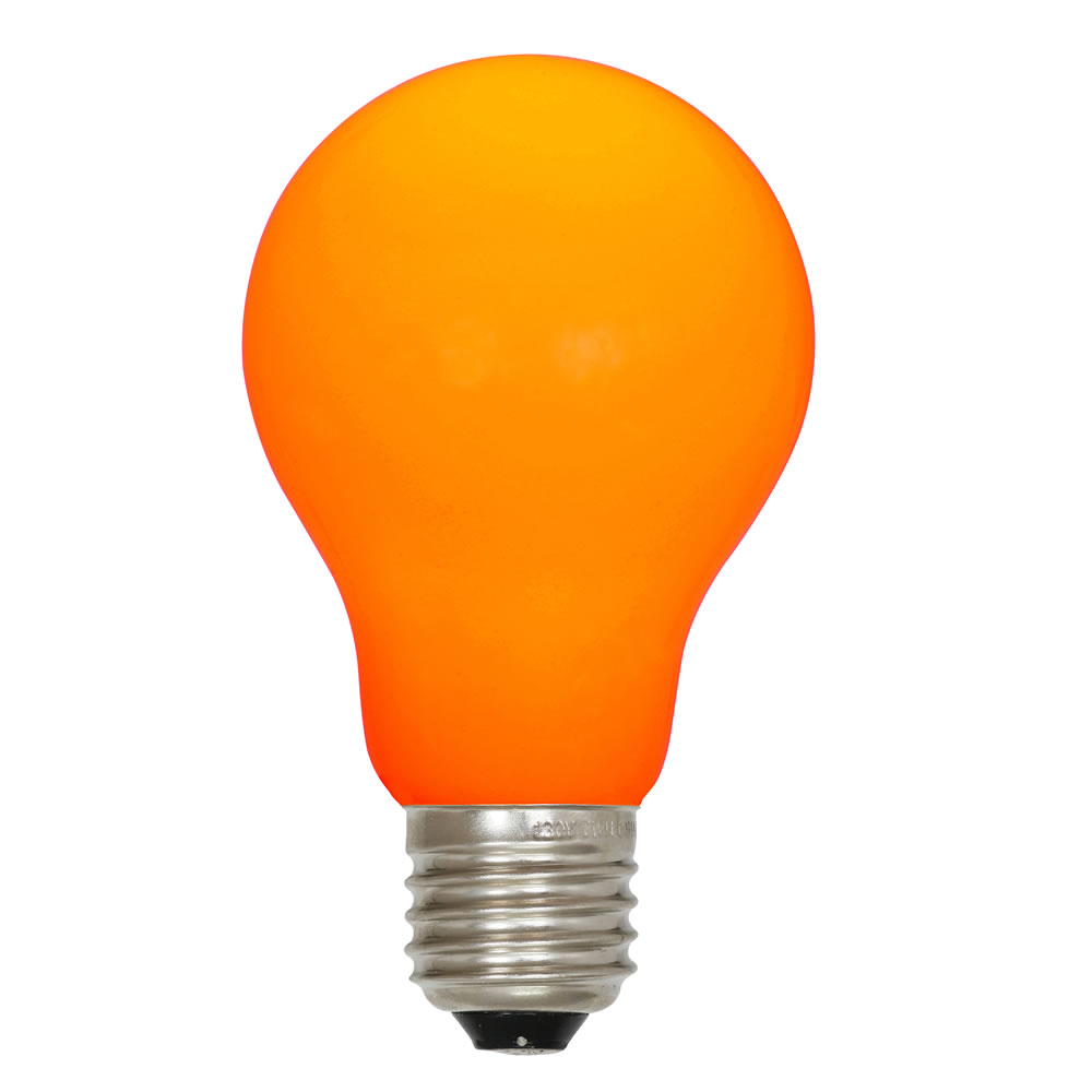 XA19C08 A19 Ceramic E26 Nickel Base LED Replacement Bulbs with Orange Lights -Case of  25