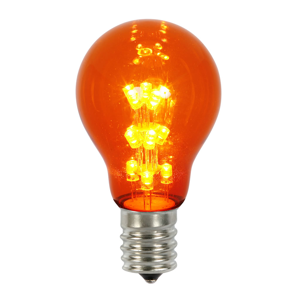 XA19T18 A19 Transparent E26 Nickel Base LED Replacement Bulbs with Amber Lights -Case of  25