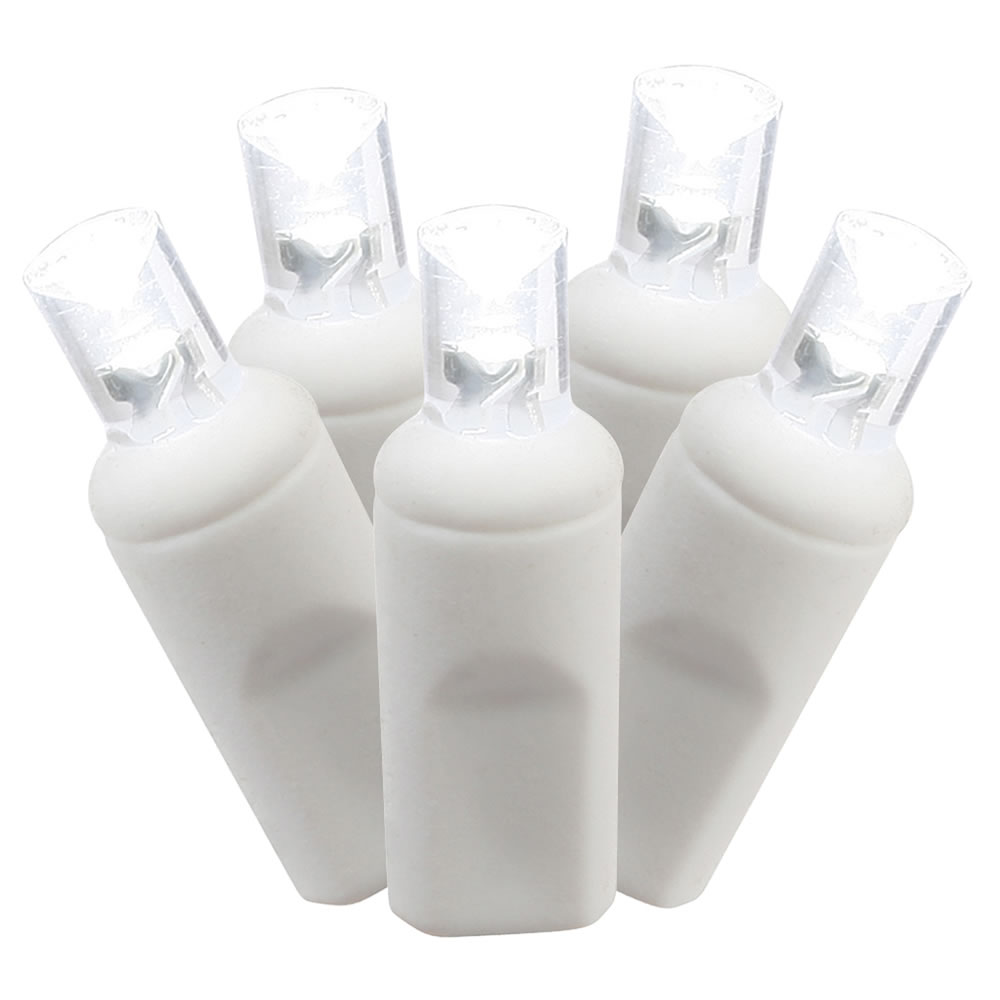 LED White Wire End Connecting 6 in. Spacing 25 ft. Long Light Set with Pure White Lights