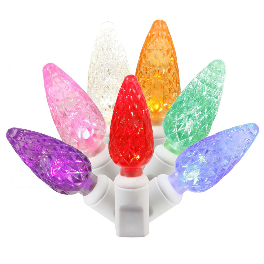 LED White Wire End Connecting 25 ft. Long Light Set with Multi-Colored Lights