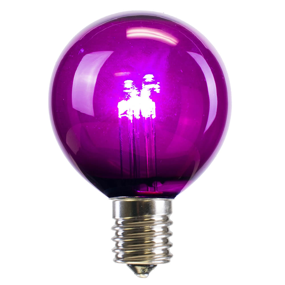G50 Transparent E17 Nickel Base LED Replacement Bulbs with Purple Lights