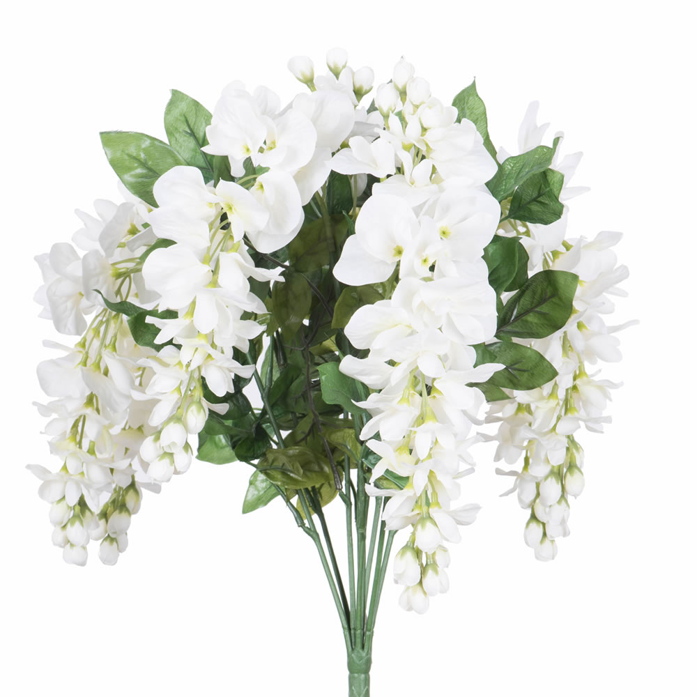 19 in. Wistera Bush - White