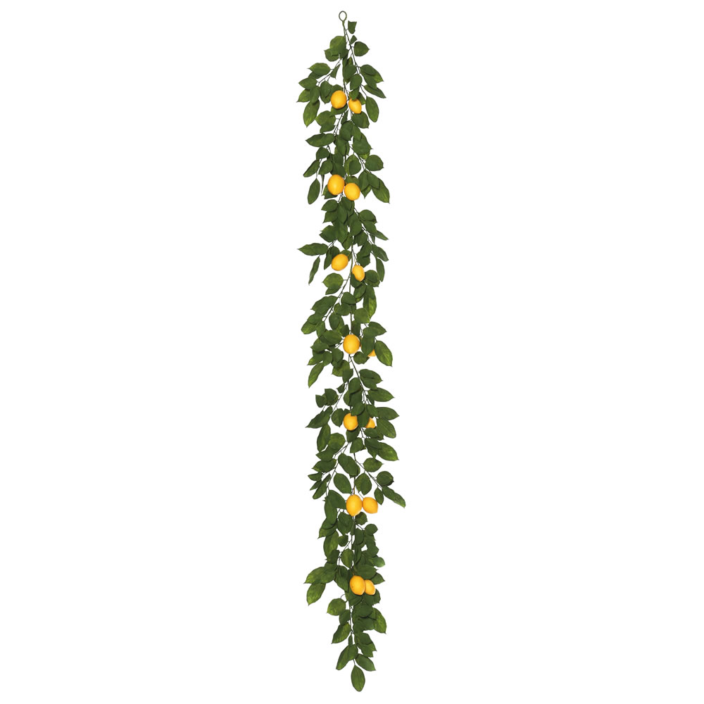 6 in. Green Salal Leaf - Yellow & Lemon Garland