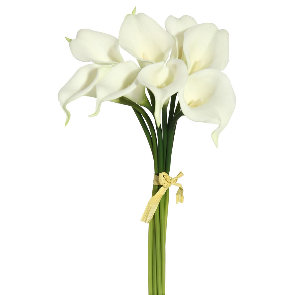 14 in. White Calla Lily Bundle 8 Bundle