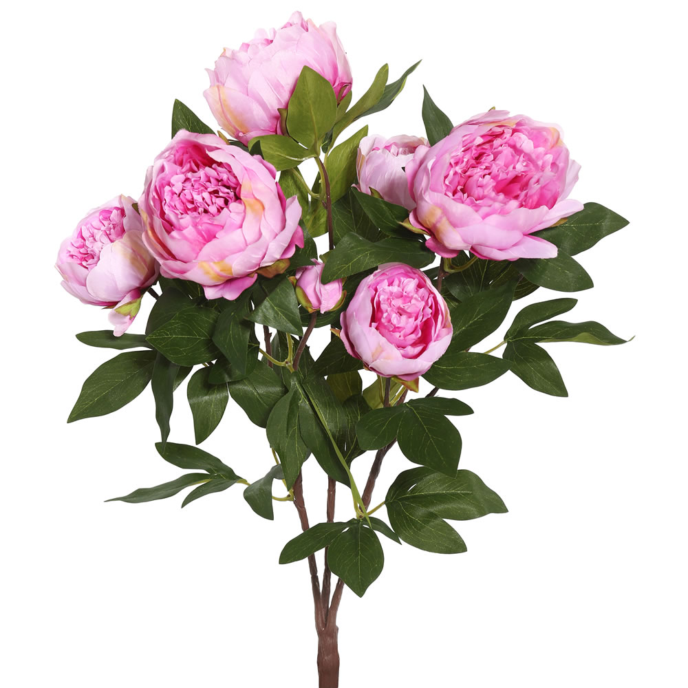 23 in. Peony Bush, 6 Flowers 3 Buds - Cerise