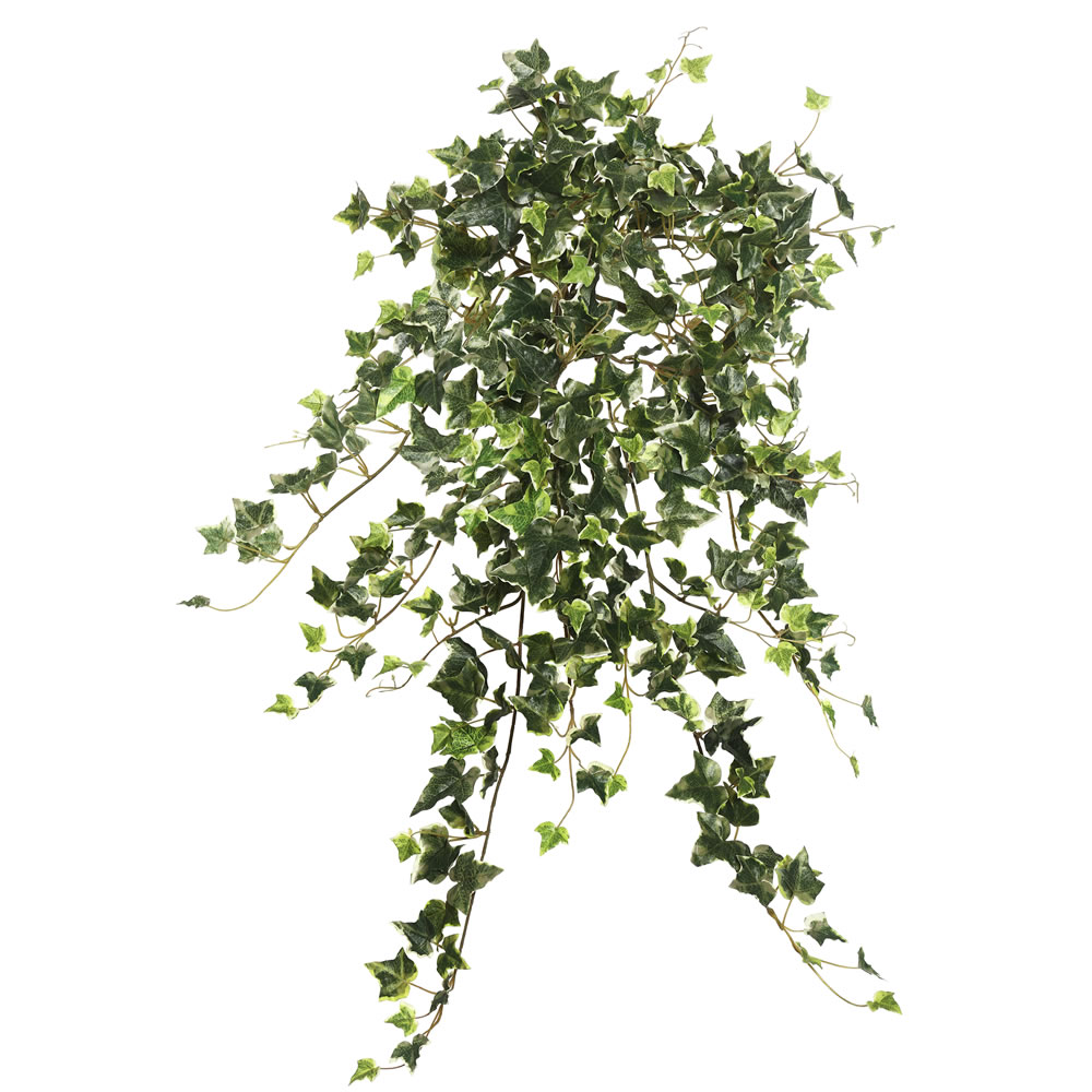 26 in. Artificial Variegated Mini Ivy Hanging Bush, Green
