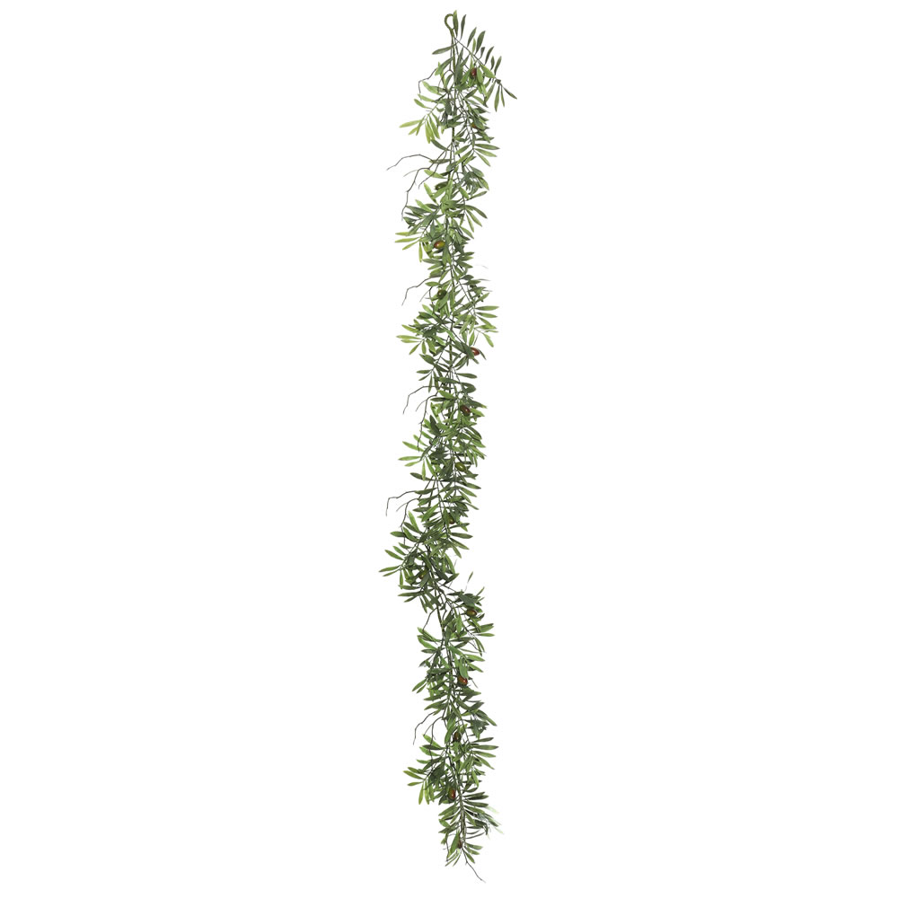 6 in. Green Olive Hill Garland