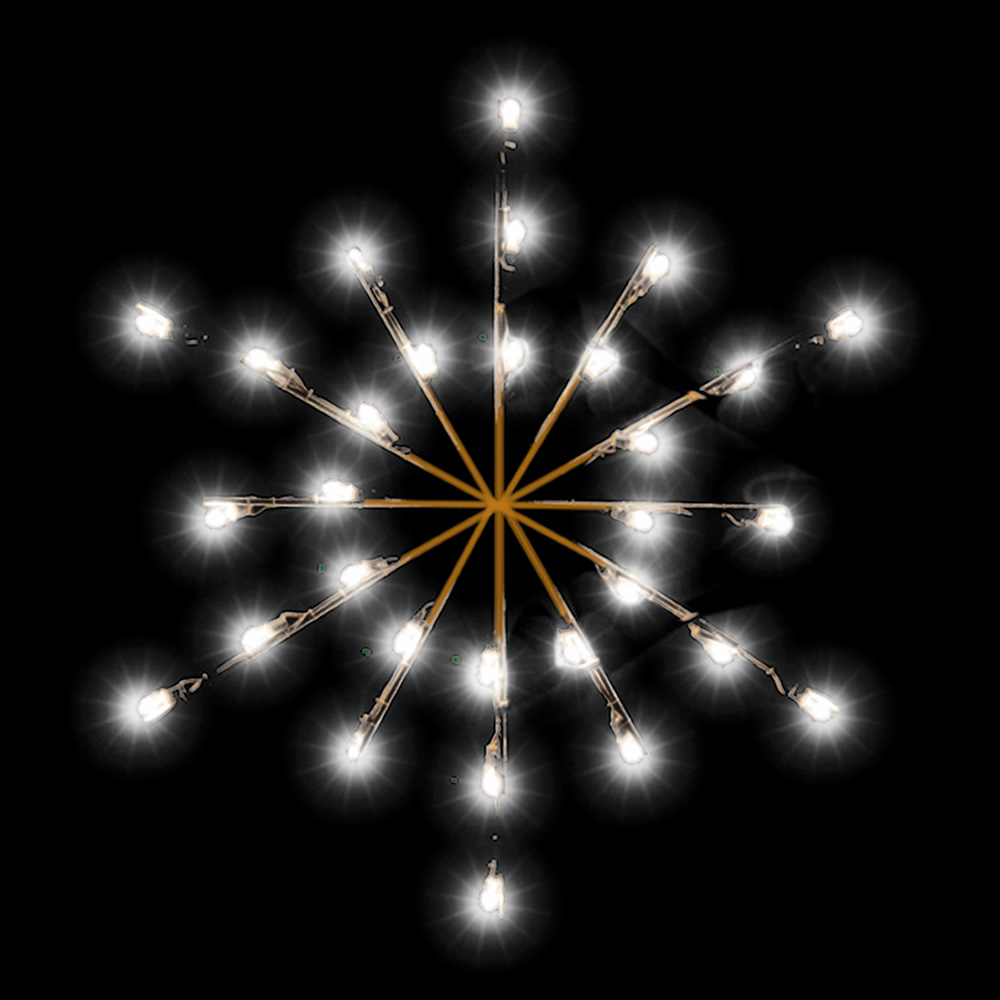 3 ft. Metal Snowburst with 30 LED C7 Lights Pole Decoration - White